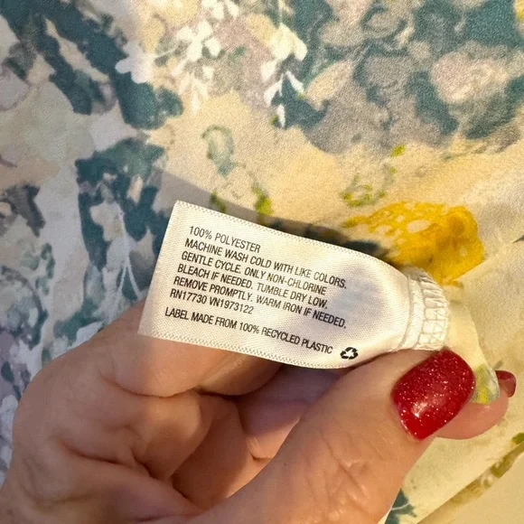 Pretty Summer Floral V-Neck Dress LARGE   #CL - Picture 6 of 7